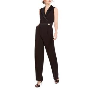 Vince Camuto Womens Tuxedo Collar Wide Jumpsuit Size 8 NWT